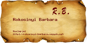 Rokosinyi Barbara névjegykártya